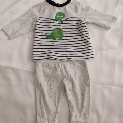 Orchestra baby blouse and Mothercare pants set used for 3-6 months