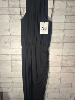 Zara black dress crepe fabric new, size large
