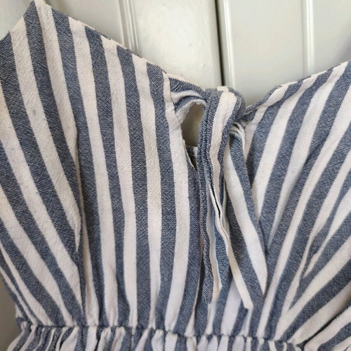 Mini striped dress used, white and blue, size S-M