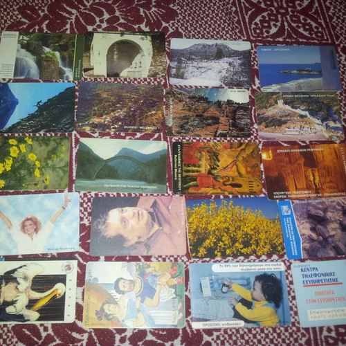 Phone cards used, pack of 20 pieces
