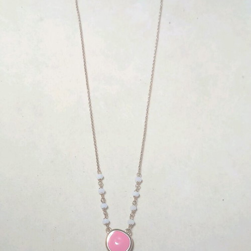 Silver 925° gold-plated necklace with rose gold and enamel Gregio new