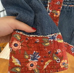 Denim jacket with patchwork blazer cut