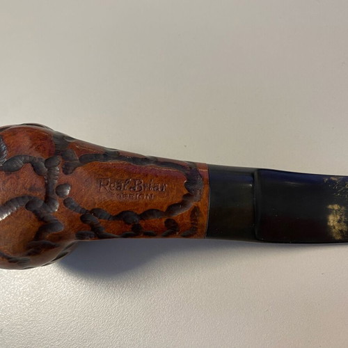 Vintage carved Real Briar smoking pipe used
