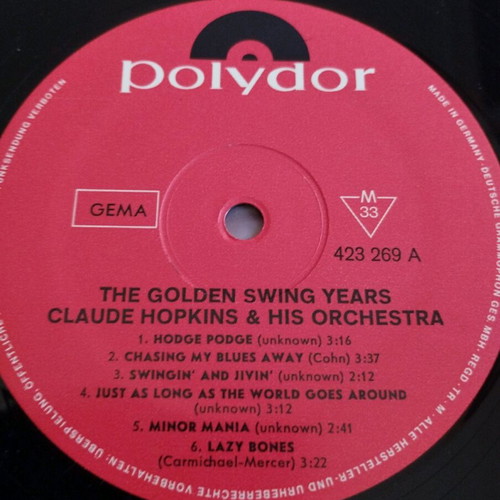 Claude Hopkins & His Orchestra The Golden Swing Years 1935 LP album used