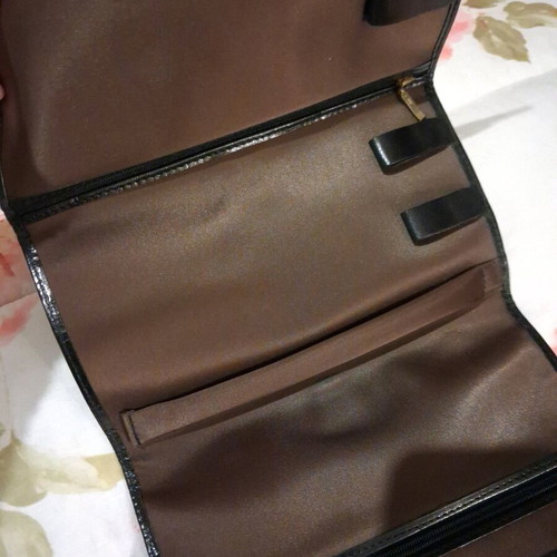 Key wallet new satin fabric black and brown
