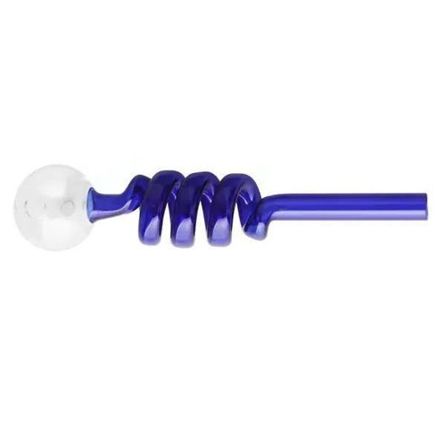 Glass pipe 14cm blue new