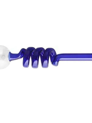 Glass pipe 14cm blue new