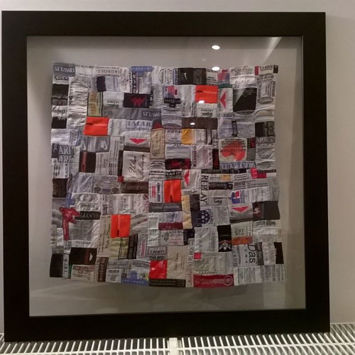 Painting with clothing labels handmade new