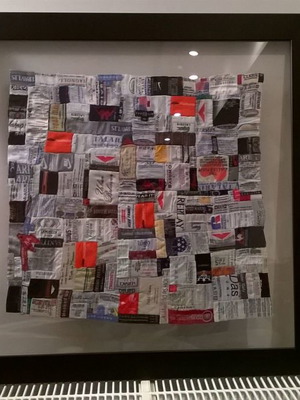 Painting with clothing labels handmade new