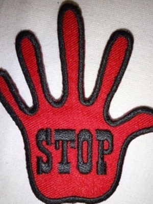 STOP patch new with permanent colors and adhesive back