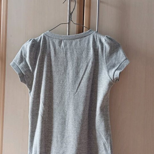 Grey short-sleeve blouse one size like new