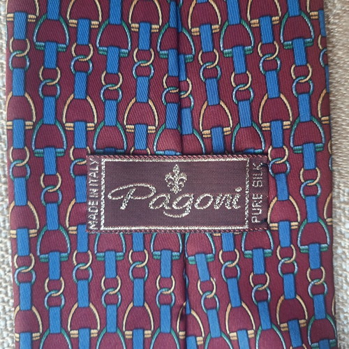 Pagoni silk tie with equestrian print