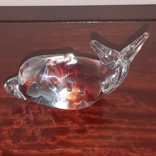Decorative item used, blown glass 10x6cm