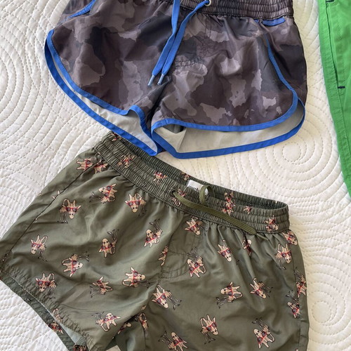 Next Boys' Swimwear Set like new, size 5-6, includes hat and 3 shorts