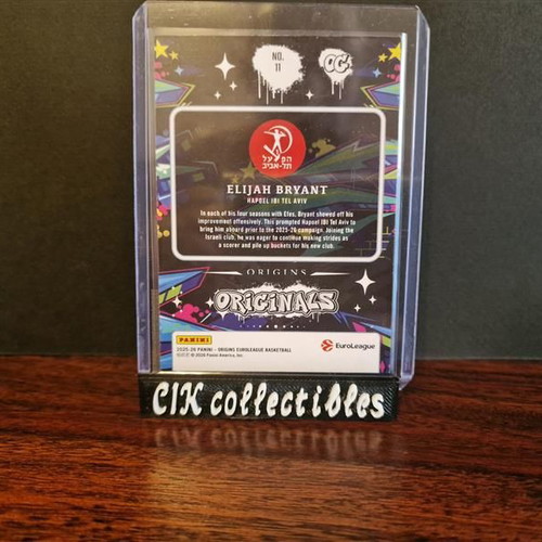 Panini Euroleague Origins Hapoel Tel Aviv Elijah Bryant originals 08/10 new