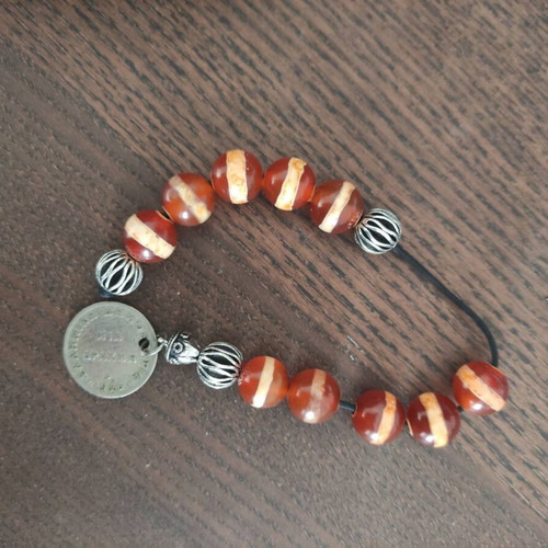 Worry beads monoloi from natural banded agate, new
