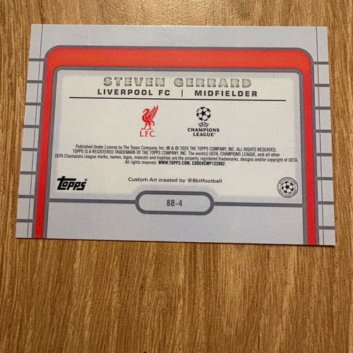 Steven Gerrard 8-Bit Shots Liverpool Card 2025-26 Topps UEFA Club Competitions new