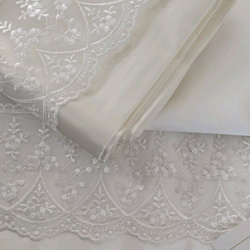 Bridal set embossed design and French lace new