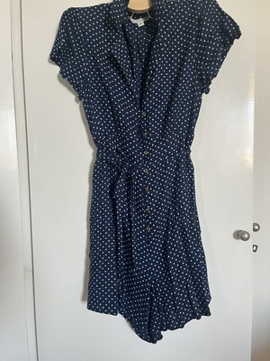 American Eagle Blue White Polka Dot Vintage Romper used