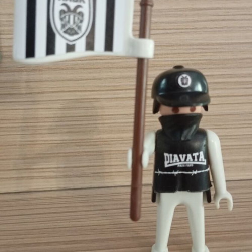 Playmobil PAOK Fan Figure with Team Flag like new