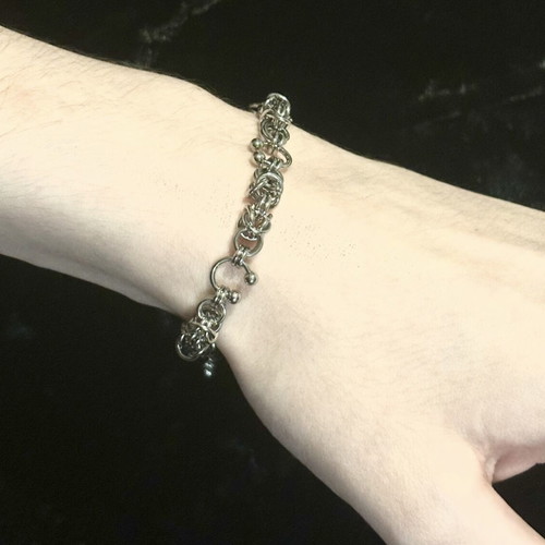 Chainmail bracelet handmade silver, new stainless steel