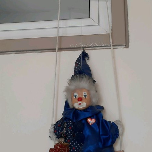 Clown used, German hanging for puppet theater or figurine
