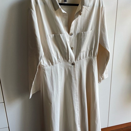 zara beige shirt dress NWT. Zara Beige/Tan Shirt Midi Dress with