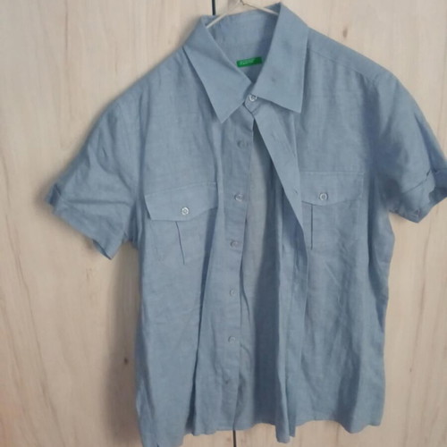 Benetton short-sleeve shirt turquoise like new, size S/M