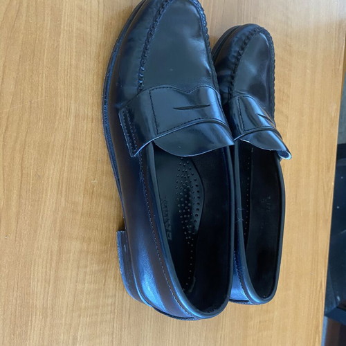 Bally men's leather shoes size 42 used, black loafers