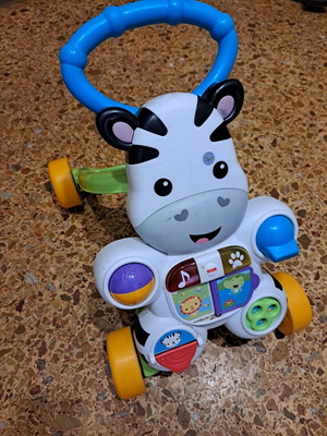 Fisher-Price Zebra educational walker used with interactive activities