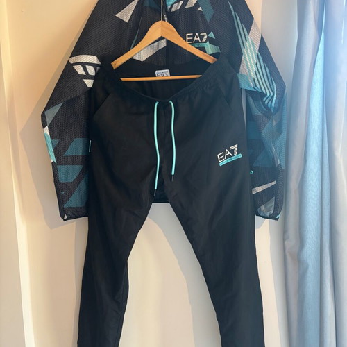 Emporio Armani tracksuit size M like new, black and turquoise