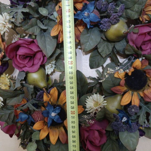 Wreath with flowers and fruits like new, very large