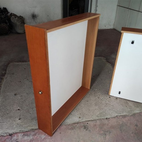 Storage drawers used, set of 2, wooden with wheels for under bed