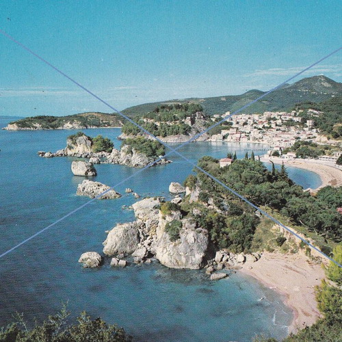 Postcard Parga panoramic view used