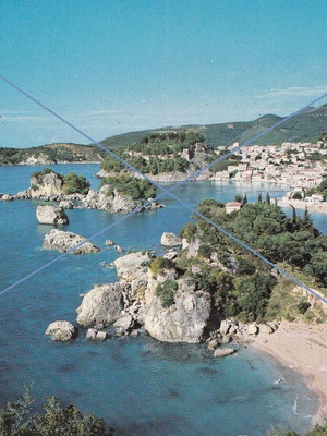 Postcard Parga panoramic view used