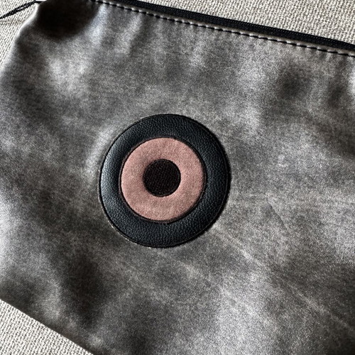 Christina Malle Handbag Like New, Gray Anthracite with Eye Decoration