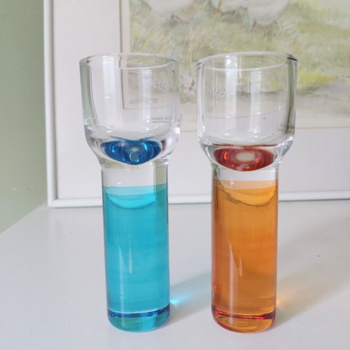 Sagaform Club snapsglazen shot glasses set of 2, blue and orange