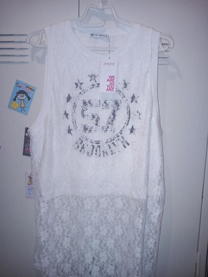 Terranova Lace Sleeveless Long Top Small White New