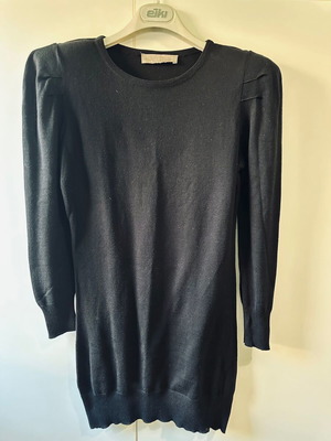 Zara Basic Knit Top με βάτες στους ώμους, μαύρο, σαν καινούργιο