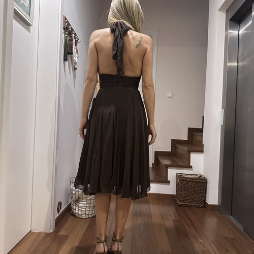 BCBG Max Azria vintage silk cocktail dress like new, chocolate brown