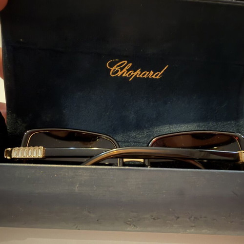 Chopard sunglasses with Swarovski crystals, like new, brown gradient lenses