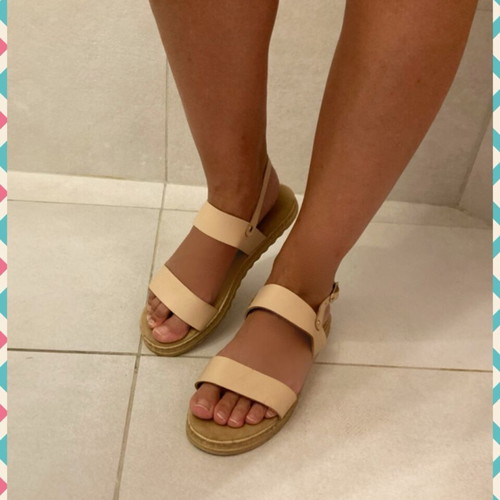 Beige platform sandals size 38 like new