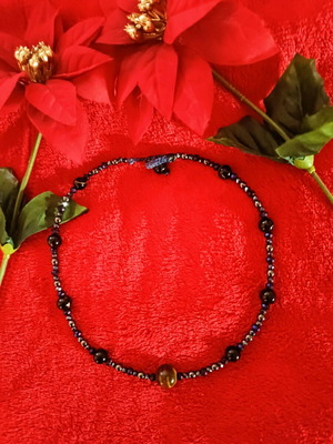 Handmade choker with multicolored semi-precious beads new