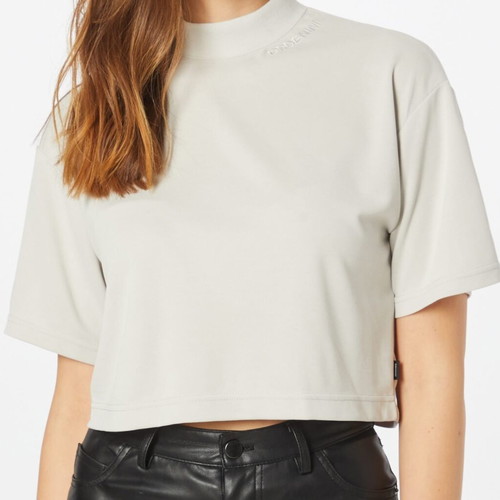 Dr. Denim Crop Shirt like new, white and beige, size L
