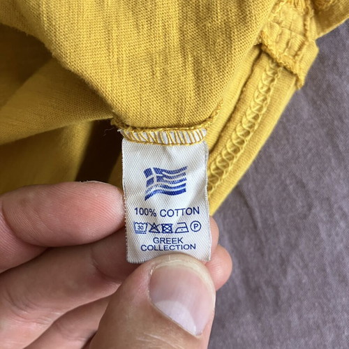 Omerta T-shirt L/XL like new, yellow, 100% cotton, Greek made