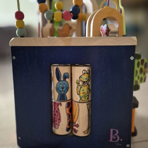 Wooden skill toy used