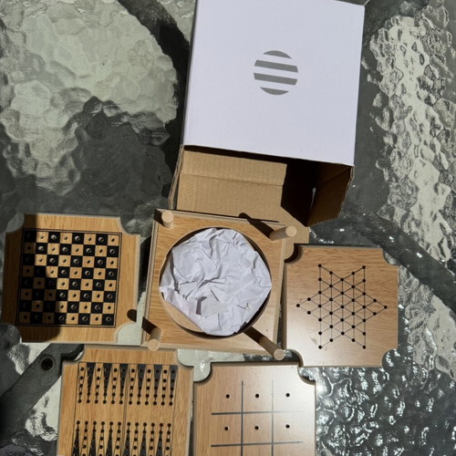 Wooden Coasters Board Game 4 in 1 new in box