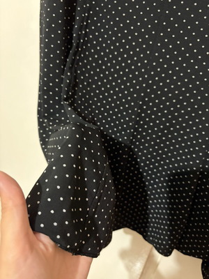 Vintage black and white polka dot midi A-line skirt like new