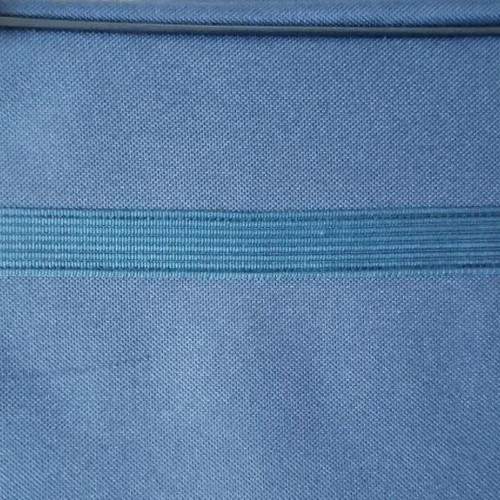 Large suitcase used, blue, 56x77 cm with leather details