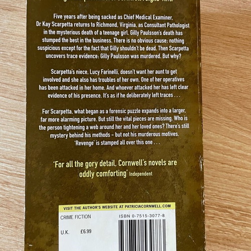 Trace novel by Patricia Cornwell used, English